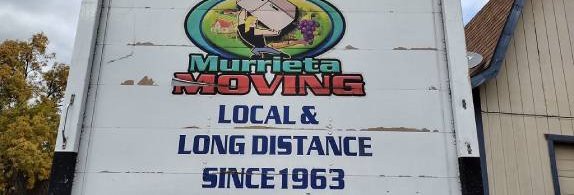 The Murrieta Moving truck, lettered local and long distance since 1963